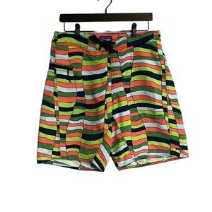 Patagonia Wavefarer Board Shorts  Striped bright colorful 32